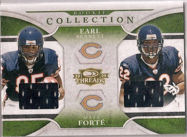 2008 Donruss Threads Rookie Collection Matt Forte & Earl Bennett (serial numbered 377/500)